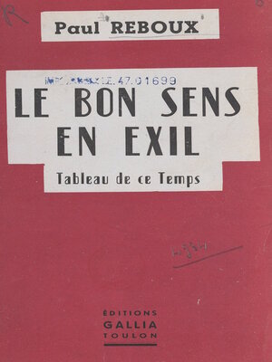cover image of Le bon sens en exil